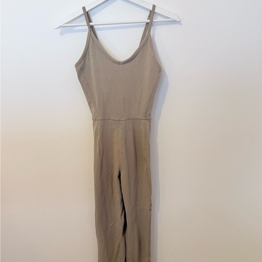 Elegant Tan Athleisure Jumpsuit